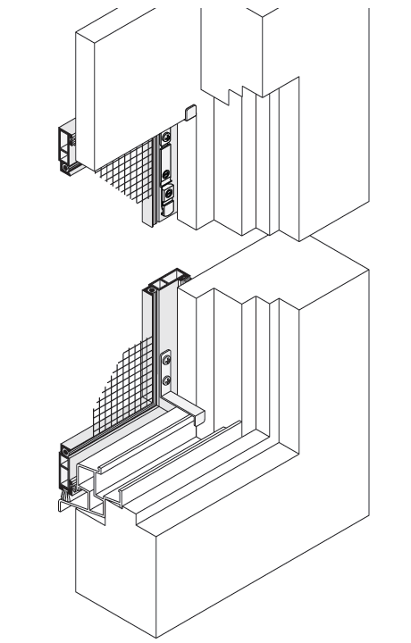 Diagram of Spannrahmen SP2/14 insect protection frame for wooden windows with spring hangers.
