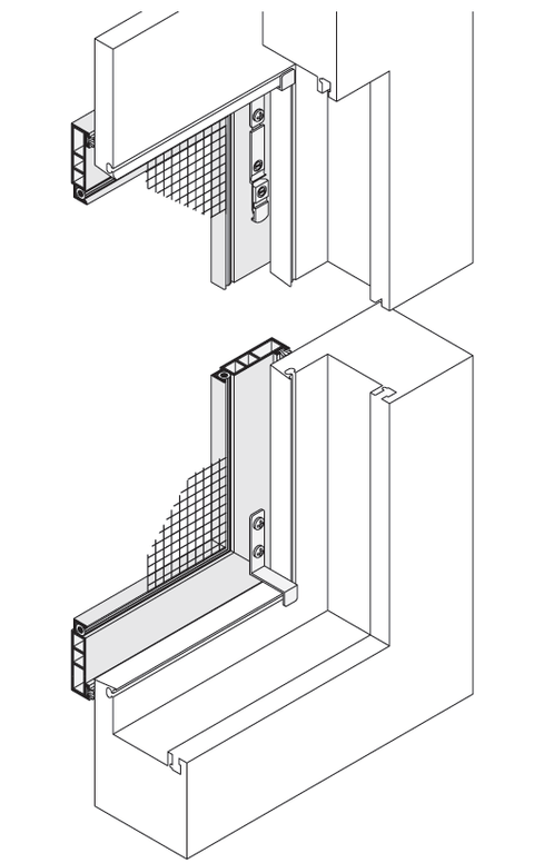 Spannrahmen SP4/1 mit gefederten Einhängewinkeln, Insektenschutz.